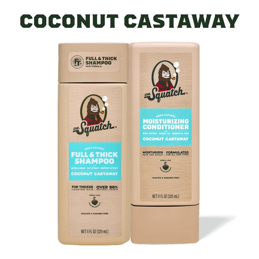 Hair Care Kit + Free Scalp Scrubber | Full & Thick Shampoo | Moisturizing Conditioner | Natural Products for Men K9