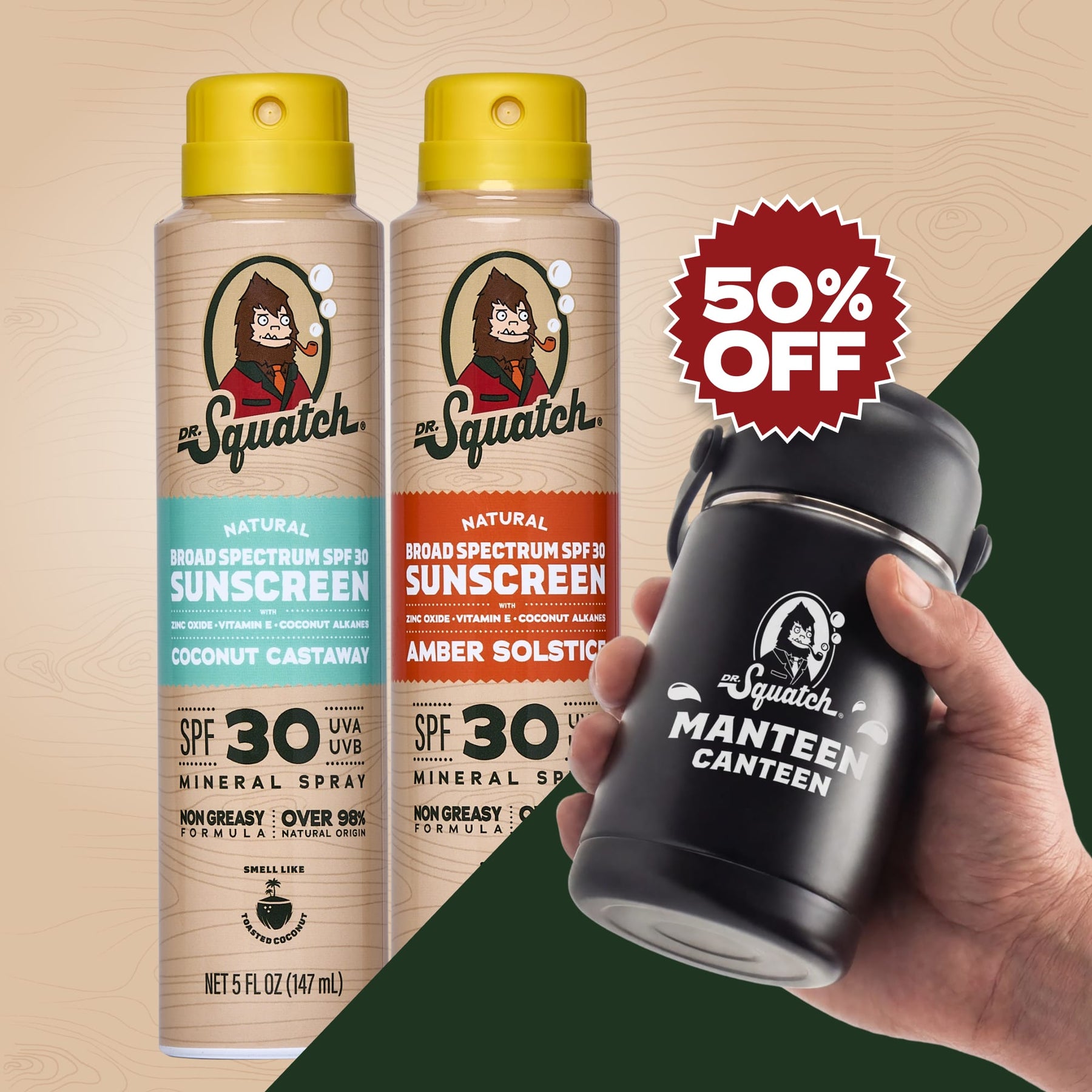 2-Pack Sunscreen + Manteen Canteen M2