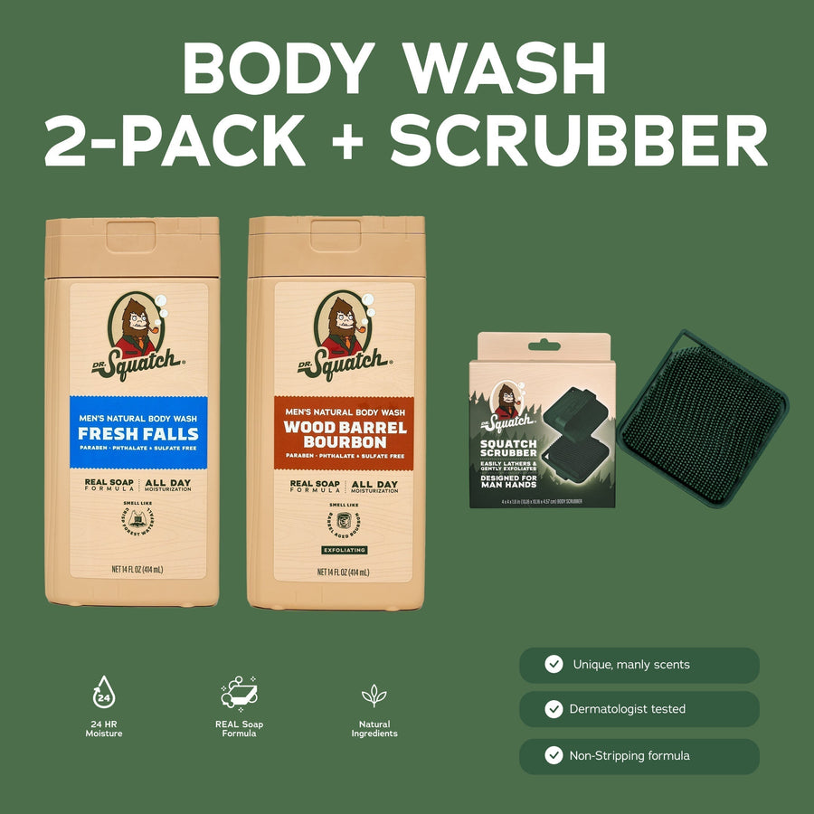 Body Wash 2-Pack + Scrubber A8