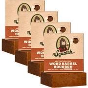 4-Pack Wood Barrel Bourbon Natural Bar Soap T8