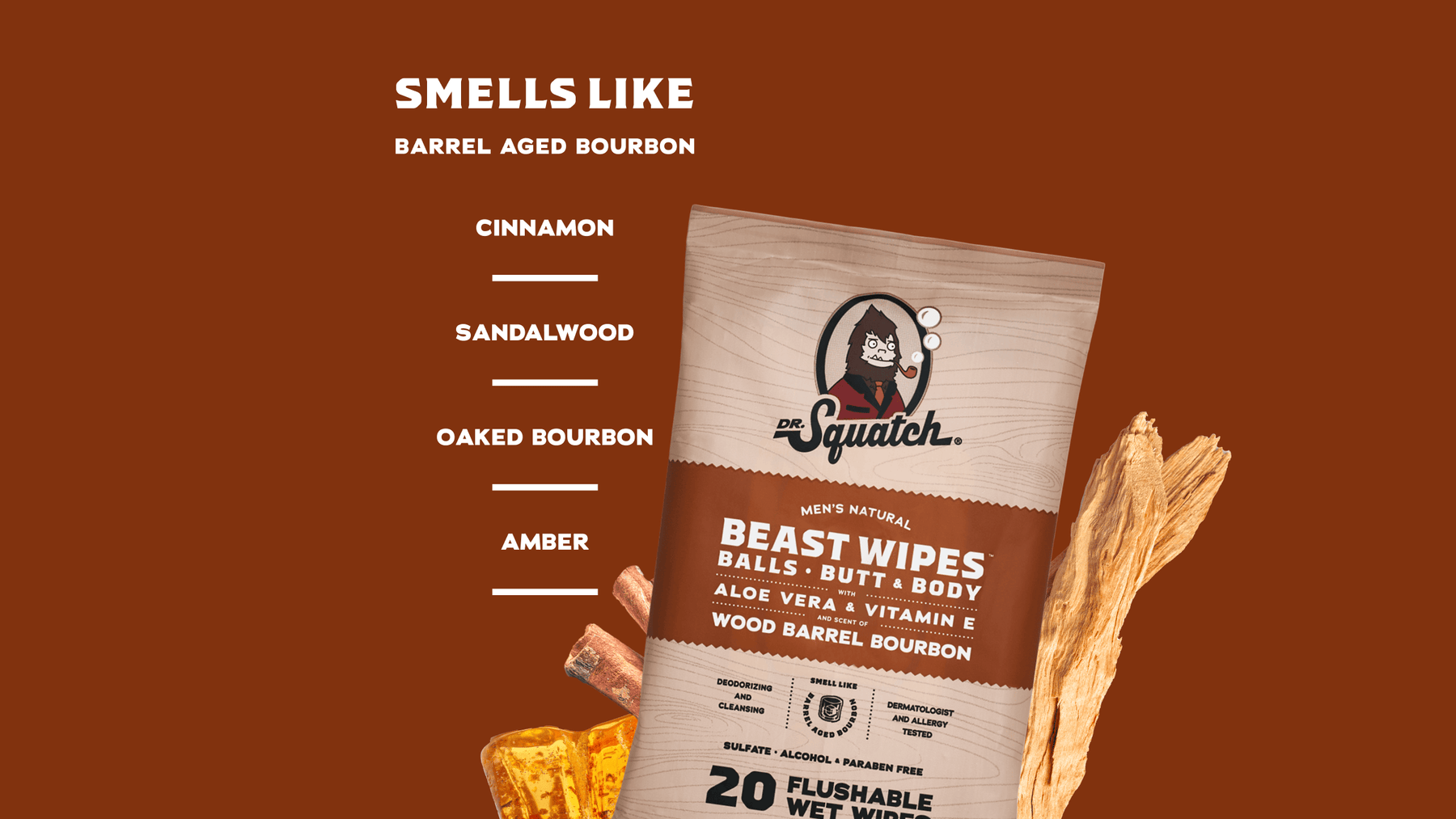 FREE Wood Barrel Bourbon Wipes X9